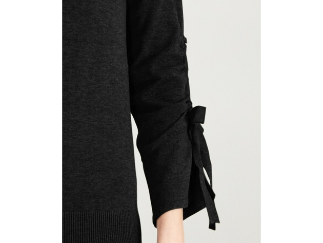 Alfani Women's 3/4 Bow-Sleeve Sweater Black Size Small