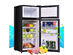 Costway 2 Doors 3.4 cu ft. Unit Stainless Steel Compact Mini Refrigerator Freezer Cooler - Black