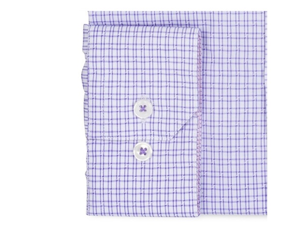 Ryan Seacrest Distinction Men's Performance Stretch Lilac Dobby Check Dress  Shirt Size 15.5x32-33 | KSAT