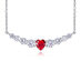 8.00CT Ruby Heart Necklace Featuring Swarovski Crystals