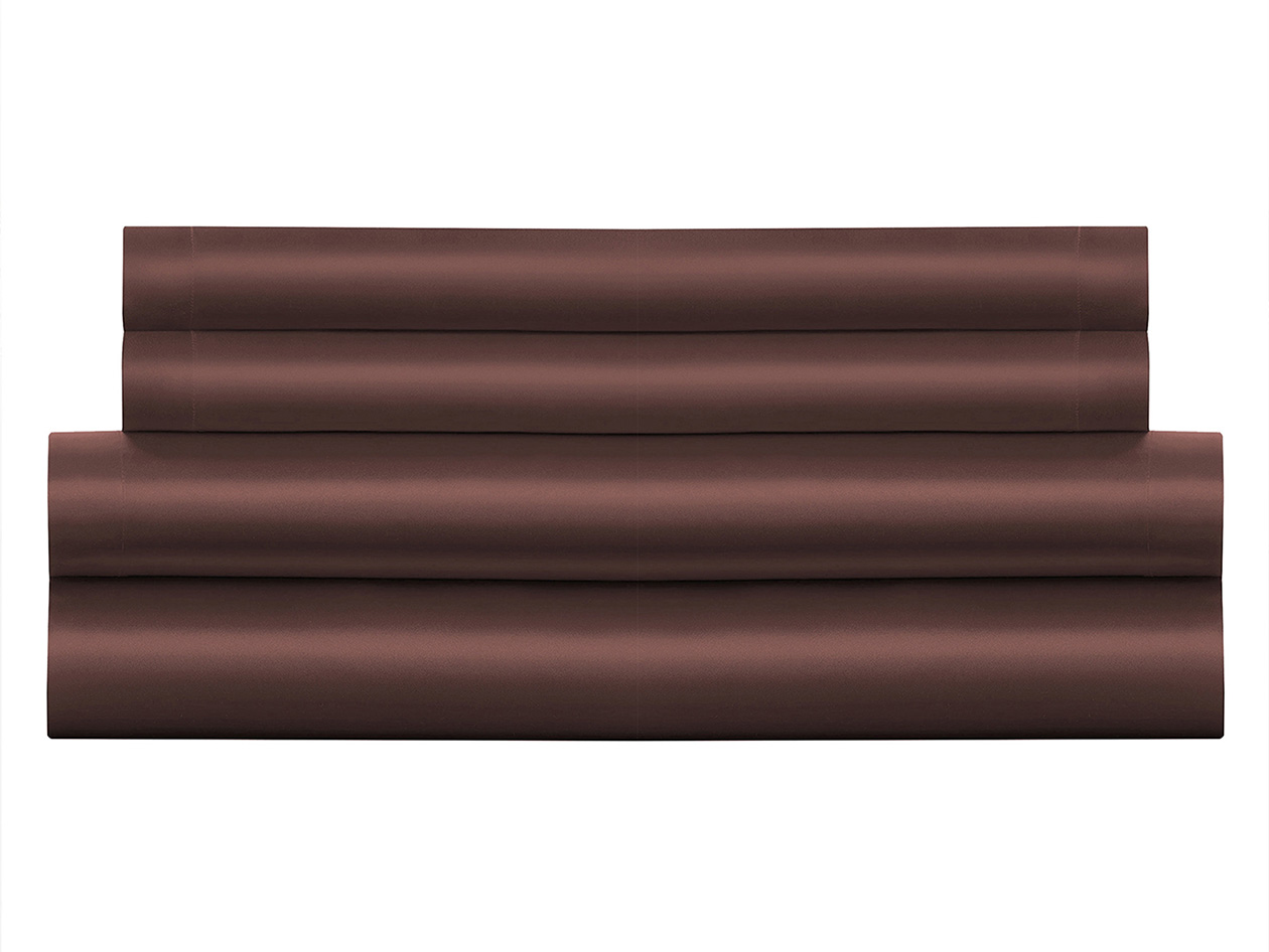 Silky-Soft Satin 4-Piece Sheet Set (Chocolate/King)