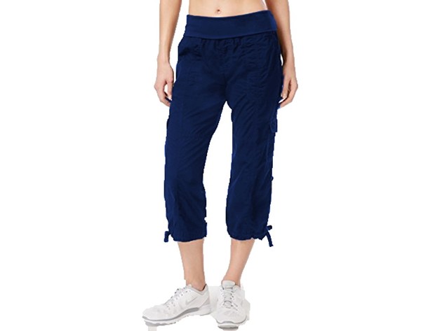 Calvin Klein Women's Performance Cargo Cropped Pants Navy Size 2 Extra Large
