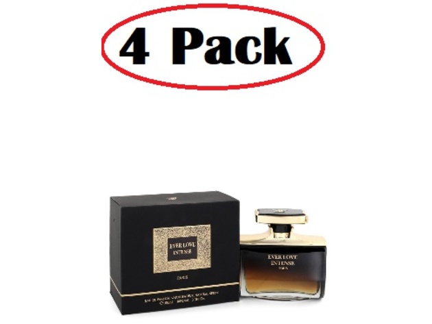 4 Pack of Ever Love Intense by Elysee Fashion Eau De Parfum Spray 3.3 oz