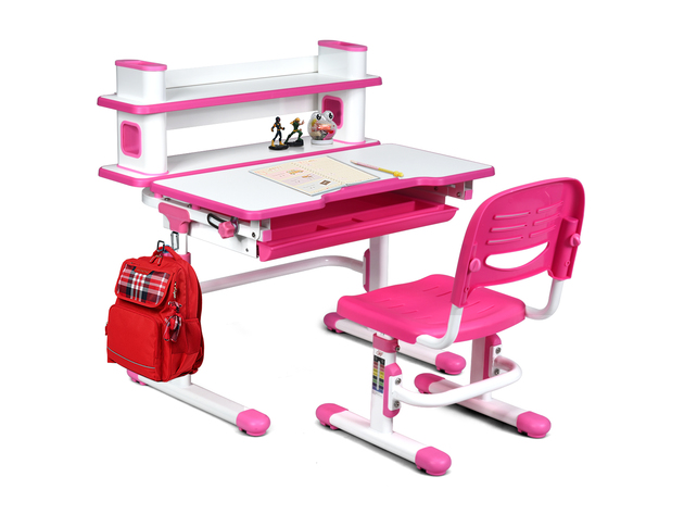 Height Adjustable Kids Study Desk and Chair Set - Costway