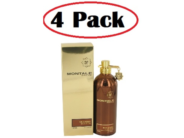 4 Pack of Montale Wild Aoud by Montale Eau De Parfum Spray (Unisex) 3.4 oz