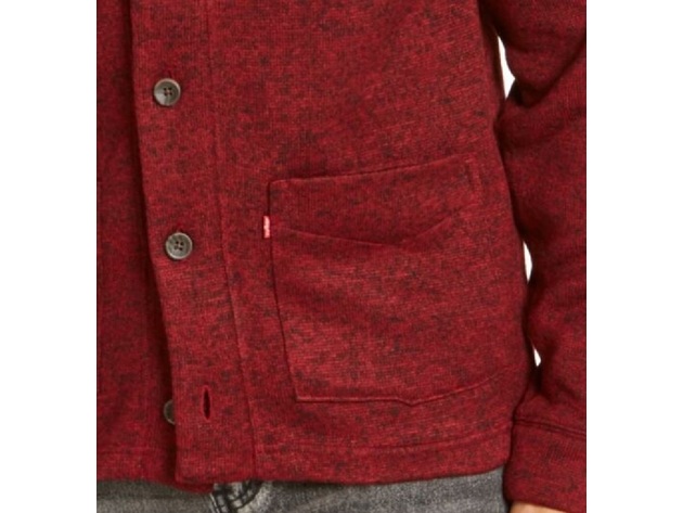 Levi's Men's  Sweater Knit Fleece Cardigan Red Size Extra Large