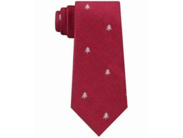 Tommy Hilfiger Men's Glen Plaid Holiday Tie Purple One Size