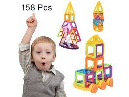 Costway 158 Pcs Magical Magnet Building Block Educational Toy For Kids Colorful Gift Set