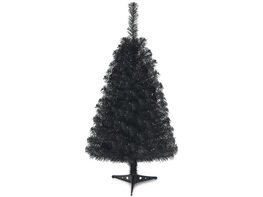 Costway 3ft Unlit Artificial Christmas Halloween Mini Tree Black w/Plastic Stand - Black