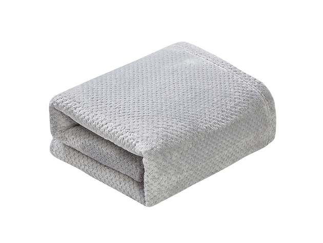 Classic Textured Fleece Blanket Silver King