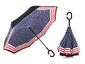 Double Layer Inverted Umbrella with C-Shaped Handle - American Flag