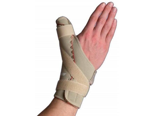Thermoskin Right Thumb Spica Brace with Thumb Spica support and Trioxon Lining, X-Small, Beige