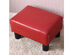 Costway Small Ottoman Footrest PU Leather Footstool Rectangular Seat Stool - Red