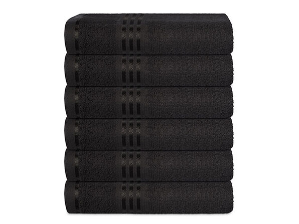 Hurbane Home 6 Piece Hand Towel Set Black - Product Image