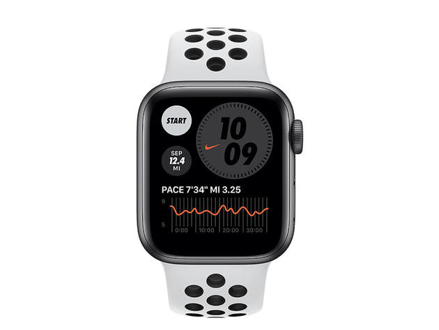 Apple M00T3LL Nike Series 6 Watch (GPS) - Silver - 40mm | Macworld