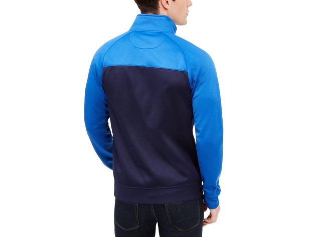 Club Room Men's Stand Collar Long Sleeve Chevron Track Jacket Blue Size Medium