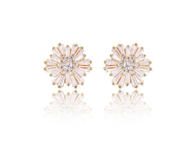 Rose Gold Crystal Stud Earrings