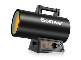 Costway 60000 BTU Portable Propane Forced Air Heater Overheat&Cut-off Protection Outdoor - Black
