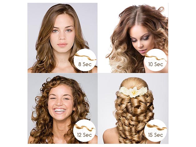 LCD Screen Automatic Hair Curler (Gold)