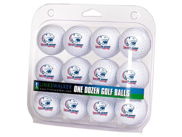 LinksWalker South Alabama Jaguars Golf Balls, Show Your Team Spirit and Improve Your Putt Alignment, White, Pack of 12 (New Open Box)