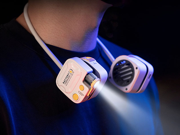 Portable Neck Fan with LED Flashlight