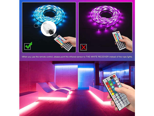Olafus 65Ft Wi-Fi Smart LED Strip Lights with 44-Key Remote (2-Pack)