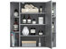 Costway Wall Mounted Medicine Cabinet w/Mirrored Door and 6 Open Shelves- Gray