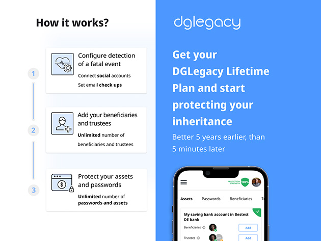 DGLegacy Digital Inheritance Gold Plan: Lifetime Subscription