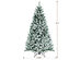 6 Foot Pre-lit Snow Flocked Hinged Christmas Tree w/ 928 Tips & Metal Stand