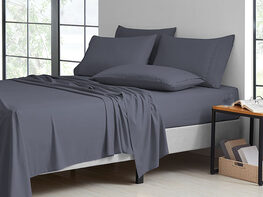 6-Piece Bamboo-Blend Comfort Luxury Sheet Set (Grey/King)