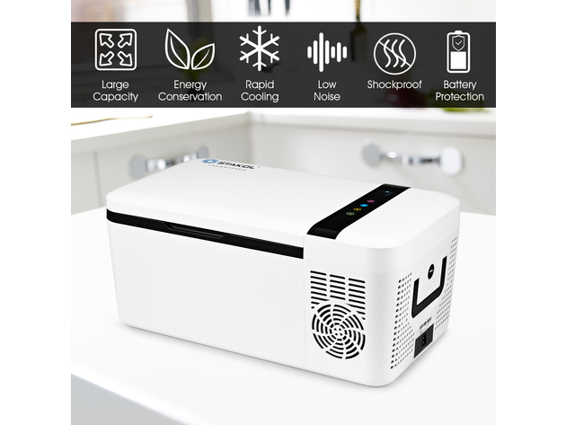 16 Quart Portable Car Refrigerator Mini Cooler/ Freezer Compressor Camping - White