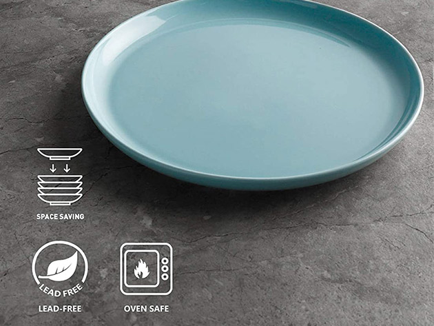 Sweese 10" Multicolor Porcelain Dinner Plates (Set of 6)