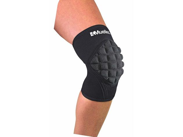 Mueller Pro Level Left or Right Knee Pad, Made with Kevlar Fibers For Long Lasting Durability, X-Small: 10 Inches - 12 Inches, Black