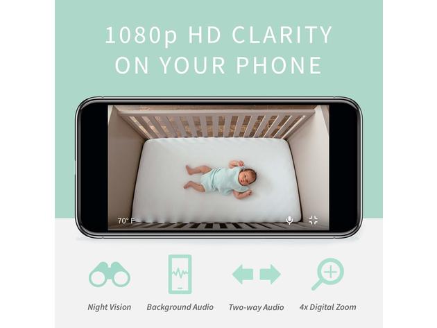 Owlet Wifi Cam Baby HD Clarity Video Monitoring System with Night Vision and Two-way Audio, White