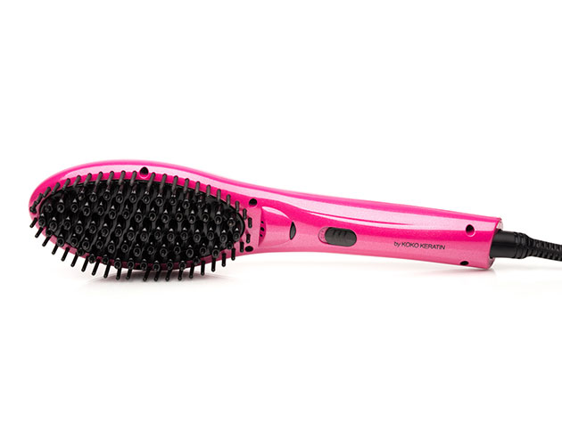 STYLIT Professional Straightening Ionic Hair Brush (Hot Pink)