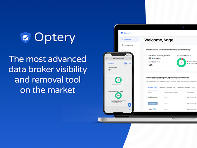 Optery Data Broker Removal: 1-Yr Subscription