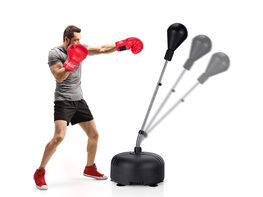 Goplus Freestanding Punching Bag w/Stand Boxing Gloves for Adult Kids Adjustable - Black