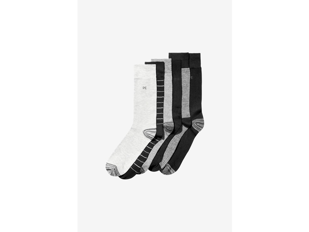 Perry Ellis Men's 6-Pk. Striped Dress Socks Black Size Regular