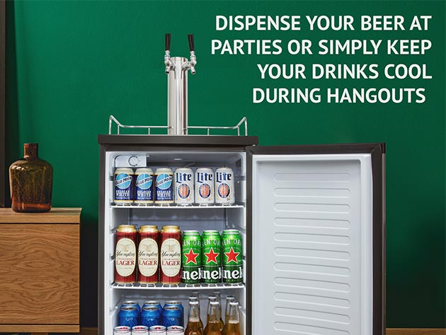 Ivation® Full Size Kegerator: Dual-Tap Dispenser & Cooler