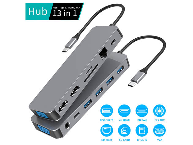 13-in-1 Docking Station with Dual HDMI