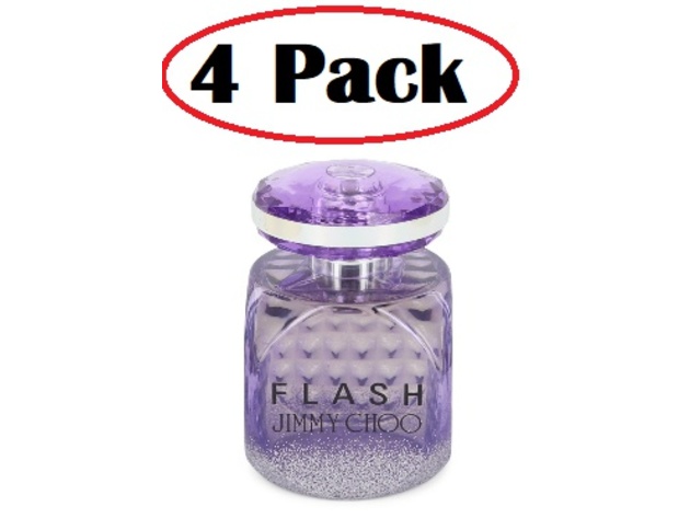 4 Pack of Jimmy Choo Flash London Club by Jimmy Choo Eau De Parfum Spray (unboxed) 3.3 oz