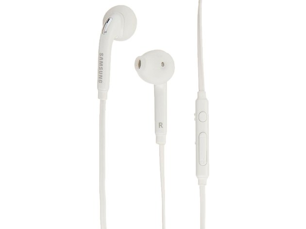 Samsung (2 PACK) Wired 3.5mm White Headset with Microphone, Volume Control, and Call Answer