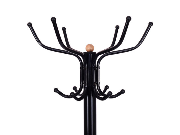 Costway Metal Coat Hat Rack Organizer Clothes Hanger Hooks Tree Stand Umbrella Holder - Black