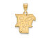 NCAA 14k Yellow Gold Bowling Green State Medium Pendant