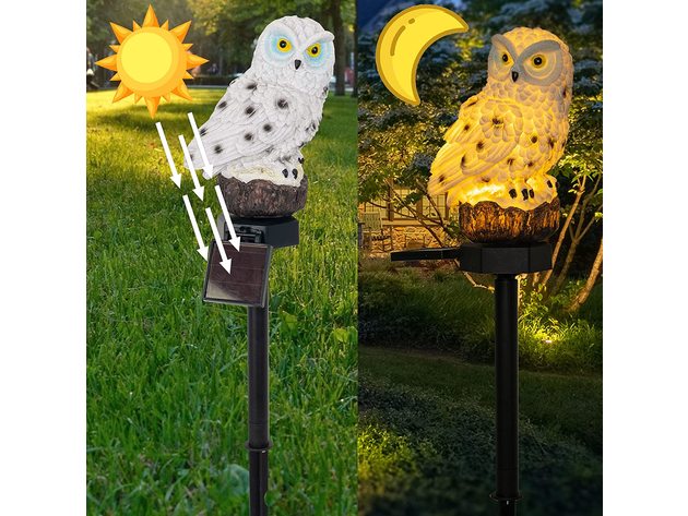 2-Pack Owl Figure Solar LED Lights
