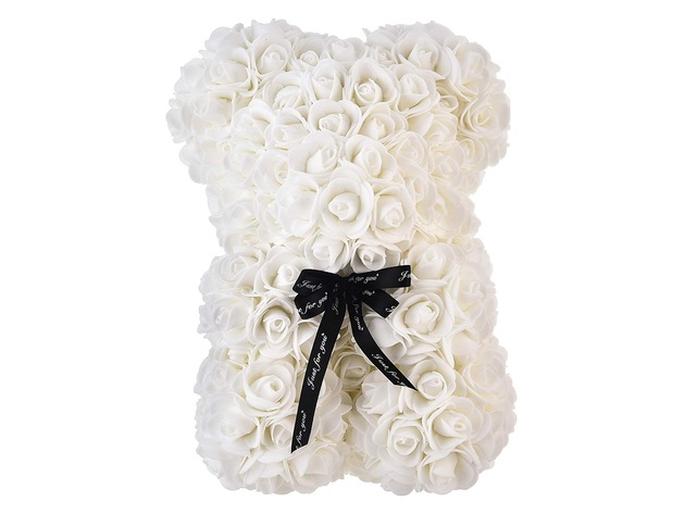 Homvare Foam Rose Teddy Bear 10" with Gift Box for Valentines Day ...