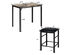 Costway 3 Piece Counter Height Dining Set Faux Marble Table 2 Chairs Kitchen Bar Furniture - Brown