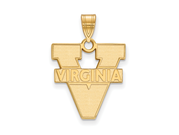 14k Gold Plated Silver U. of Virginia Large 'V' Logo Pendant