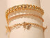 3-Piece Bracelet & Bangle Set (Gold-Plated/Multi-Chains Butterfly)