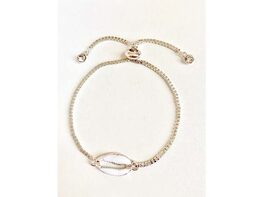Silver Seashell Bracelet with Adjustable Spring Closure